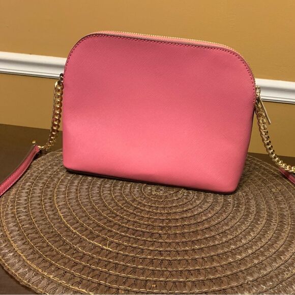 Michael Kors Jet Set Travel Medium Dome Pink White Crossbody EUC - Picture 3 of 8